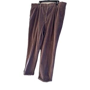 Brooks Brothers Elliot Mens Corduroy Pants 42 x 32 Pleated Relaxed Fit Brown